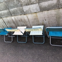 折りたたみチェアー　レジャーシート   4脚セットの画像