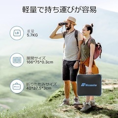 ポータブル ソーラーパネル 200W 折り畳み式 Pd65W急速充電 IP67防水防塵 薄型の画像