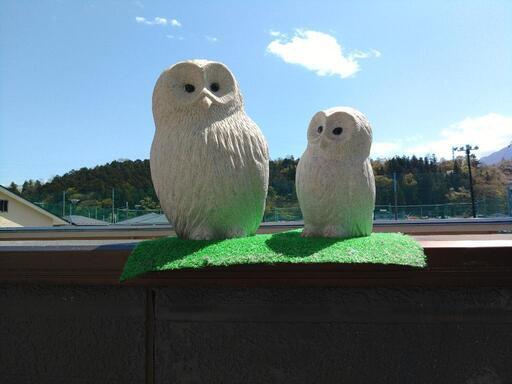 縁起物 フクロウ 置物 大理石 国産