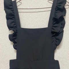 サロペットワイドパンツ（黒）の画像