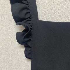 サロペットワイドパンツ（黒）の画像