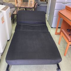 【リサイクルショップ　ピカソ　小松原】シングルサイズ 折りたたみベッド メッシュ リクライニング ブラック★4092★の画像