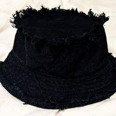 KAMIJO  フリンジバケットハット （クロ） サイズ57.5cmの画像