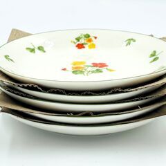 【レトロ】 絵変り コーヒーカップ5個&小皿5枚の10点セットの画像