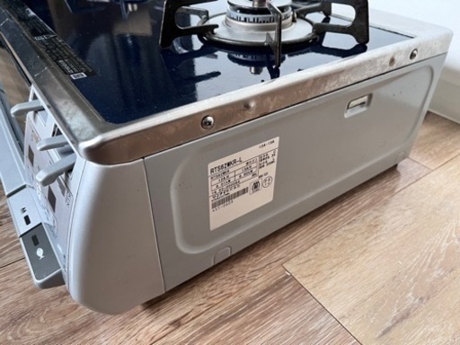 都市ガス用 ガスコンロ ガステーブル 2口コンロ グリル付き RTE62VCTNB