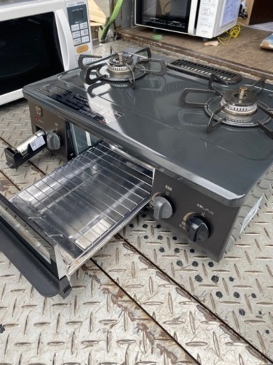 福岡市内配送無料　2023年　都市ガス あんしんコンロ 幅56㎝コンパクトガステーブル IC-S37-R 都市ガス(13A)用/右強火 幅560奥行447高 グレー 約幅560×奥行447(442)×高さ180mm