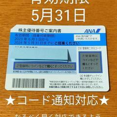 ANA株主優待券 航空券割引 有効期限5月31日まで チケット