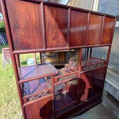 決まりました。紫檀 違い棚 飾り棚 インテリア アンティーク 昭和レトロ