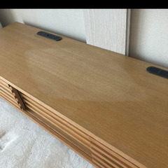 天然木 タモ材 テレビ台の画像