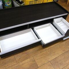 テレビ台 幅147×奥44×高35 ローボード テレビボード ブラウン 茶系 引出し TVボード 札幌市 厚別店の画像