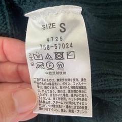 深緑色のニットワンピース(S)の画像