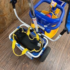 札幌 東区 ides ポップンカーゴ三輪車 ミッキーマウス 1.5歳から5歳未満 80cm～100cm 20kgまで ガード付き ブザーおもちゃ付き  乗り物 押し棒 動作良好 の画像