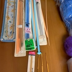 【受け渡し決定】毛糸、編み針、かぎ針の画像