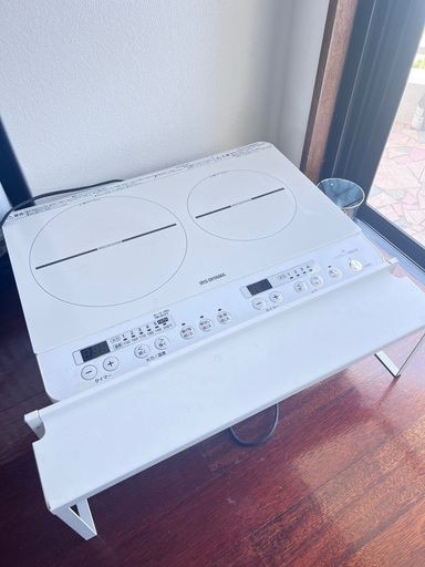 アイリスオーヤマ 2口 IHクッキングヒーター IHK-W12S-W