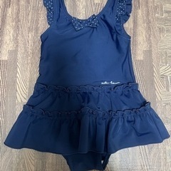 ミキハウス　水着　ワンピース　紺　90