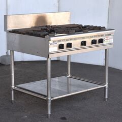 ≪yt1317ジ≫ 北沢産業 3口ガスコンロ 都市ガス用 KGT-975-21 幅90cm 2018年製造 業務用ガステーブル 動作未確認/現状品 60407-10の画像