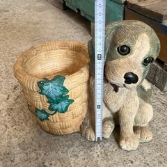 犬　置物 ガーデニング 花瓶 花壇 花 植木鉢　の画像