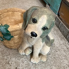 犬　置物 ガーデニング 花瓶 花壇 花 植木鉢　の画像