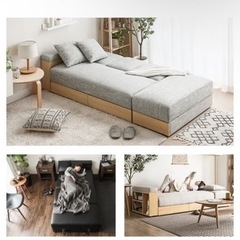 【美品】40％OFF‼️収納付き3人掛けソファベッド※早い者勝ちの画像