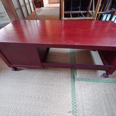 昭和レトロ座机（引出しや収納棚あり）の画像