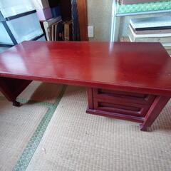 昭和レトロ座机（引出しや収納棚あり）の画像