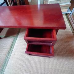 昭和レトロ座机（引出しや収納棚あり）の画像