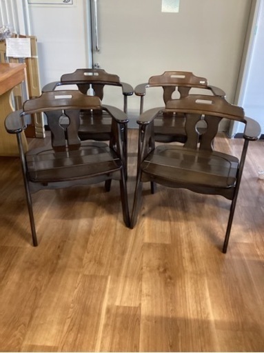 アームチェアー（4脚）【町田市再生家具】240407