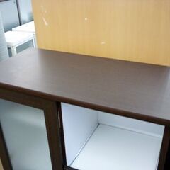 ☆家電ボード キッチンボード 幅800mm 奥行400mm 高さ1210mm 食器棚 レンジボード キッチン収納 ブラウン 札幌 北20条店の画像