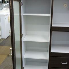 ☆家電ボード キッチンボード 幅800mm 奥行400mm 高さ1210mm 食器棚 レンジボード キッチン収納 ブラウン 札幌 北20条店の画像