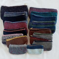 【保護猫チャリティーグッズ】編み物ポーチ・小銭入れの画像