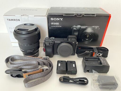 【美品/値下げ】SONY α6400（シャッター数3780） + TAMRONレンズ 11-20mm F/2.8 + ピークデザインストラップ