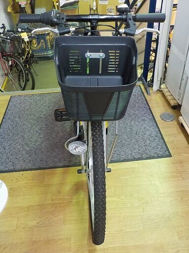 美品！24インチ 子供用自転車 グリーン 6段変速 カゴ・鍵・ライト付き