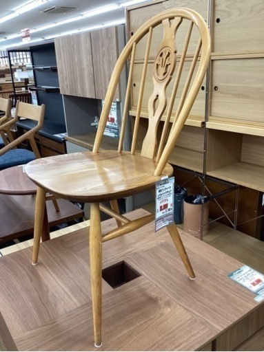 KE-46【新入荷　リサイクル品】ERCOLアーコール　英国アンティーク　シスルバックチェア　ナチュラル