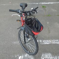 自転車 24インチ 外装6段切替 レッド×ブラック MTBスタイル ☆ 札幌市 北区 屯田の画像
