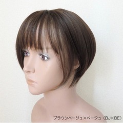 インナーカラー ウィッグ かつら ブラウンベージュ ショート ネット付きの画像