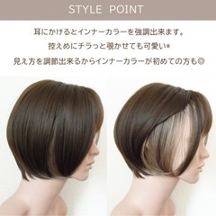 インナーカラー ウィッグ かつら ブラウンベージュ ショート ネット付きの画像