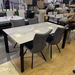 モダンデザイン セラミック天板 ダイニング5点セット