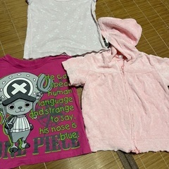 サイズ90の下着、Tシャツ、半袖タオル地パーカー