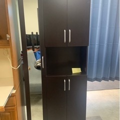 鏡付き　下駄箱　靴入れ