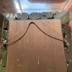 木製縁の鏡　の画像
