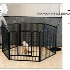 犬 サークル 中大型犬用 ペットフェンス 室内外兼用 折り畳み式 組立簡単 6枚の画像