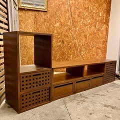 《売約済》【武蔵小山店】  a.flat TVボード テレビボード ユニットキューブ シェルフ ３点セット テレビボード ドロワー アッシュ 無垢材 収納棚 エーフラット AVボード ローボード テレビ台 🚚 運搬無料エリア有 / 品川区 リサイクルショップ ランバールーム 武蔵小山店  ◀︎ 武蔵小山パルム 戸越銀座 隣接