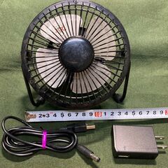 USB 卓上扇風機 ケーブル・ACアダプター付の画像