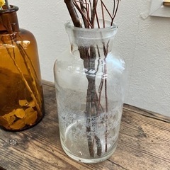 アンティーク薬瓶２つ　茶色＆クリア　昭和レトロ　古道具の画像