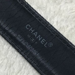 正規品 シャネル デニム&レザー ベルト 96 Pの画像