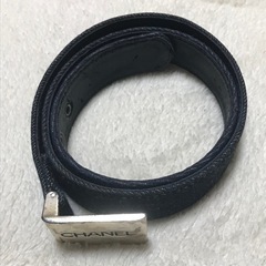 正規品 シャネル デニム&レザー ベルト 96 Pの画像