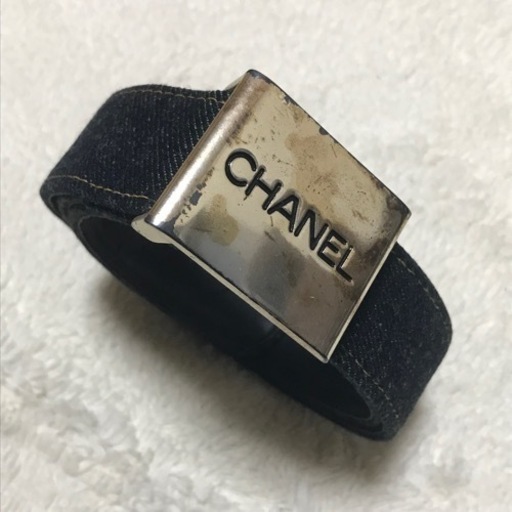 正規品 シャネル デニム&レザー ベルト 96 P