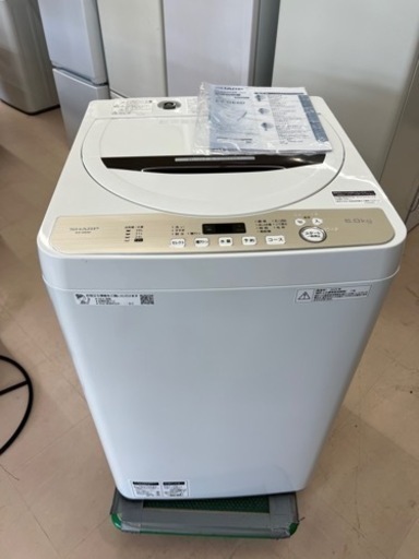美原店　2020年製★美品 中古★SHARP 6㎏ 穴なし槽で節水・黒カビブロック!!槽の樹脂まるごと抗菌加工! 洗濯機ES-GE6D-T家電 生活家電 洗濯機