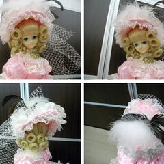 ユニバースドール 昭和レトロ 西洋人形 ピンク系ドレス 高さ(約）55㎝ ケースなし Universe Doll 苫小牧西店の画像