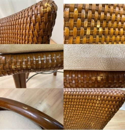 MC×2232【ラタン】ダイニングチェア 2脚セット 【引き渡し決定】タイヤ